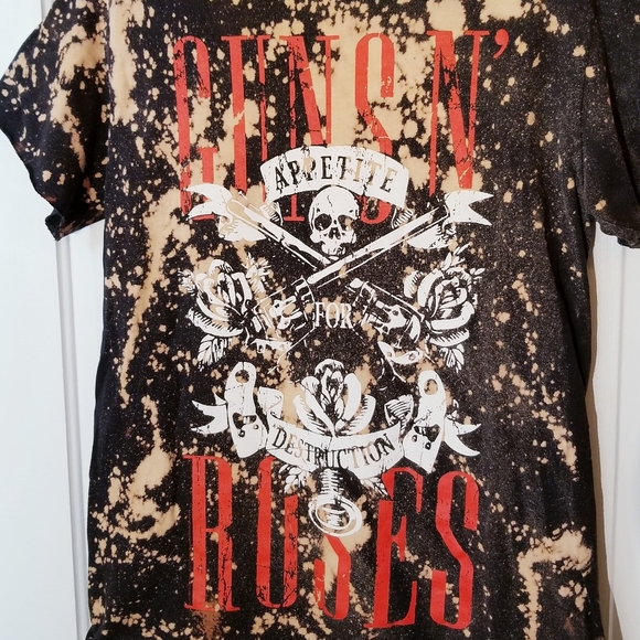 GUNS N ROSES Bleach Graphic Tee Distressed M - Picture 3 of 5